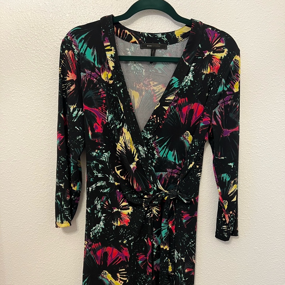 BCBG wrap around floral dress